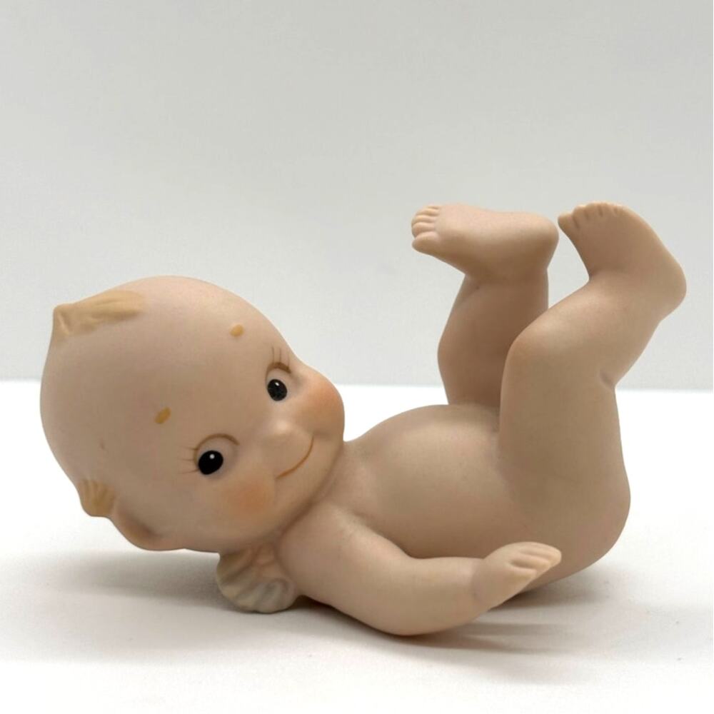 VTG 1991 Enesco, Rose O'Neill Porcelain Kewpie Figurine, Laying on Back